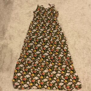 J. Crew Floral Maxi Dress - Black, White, Yellow, Red